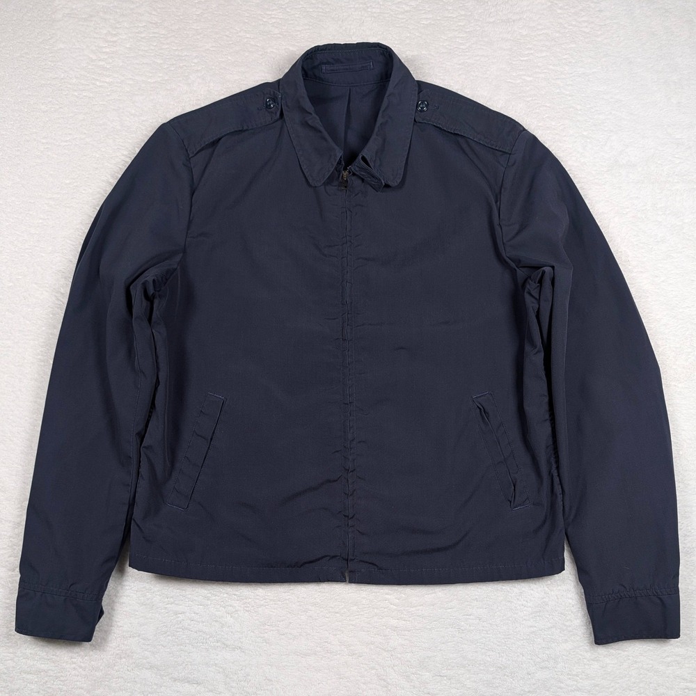 Vintage USAF Air Force Jacket Mens 42XL Blue Poplin Zip Military Harrington 70s